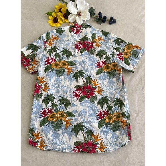 Eighty Eight Hawaiian Tropical Print Button-Up Shirt L  100% Cotton Multi color - Picture 1 of 9